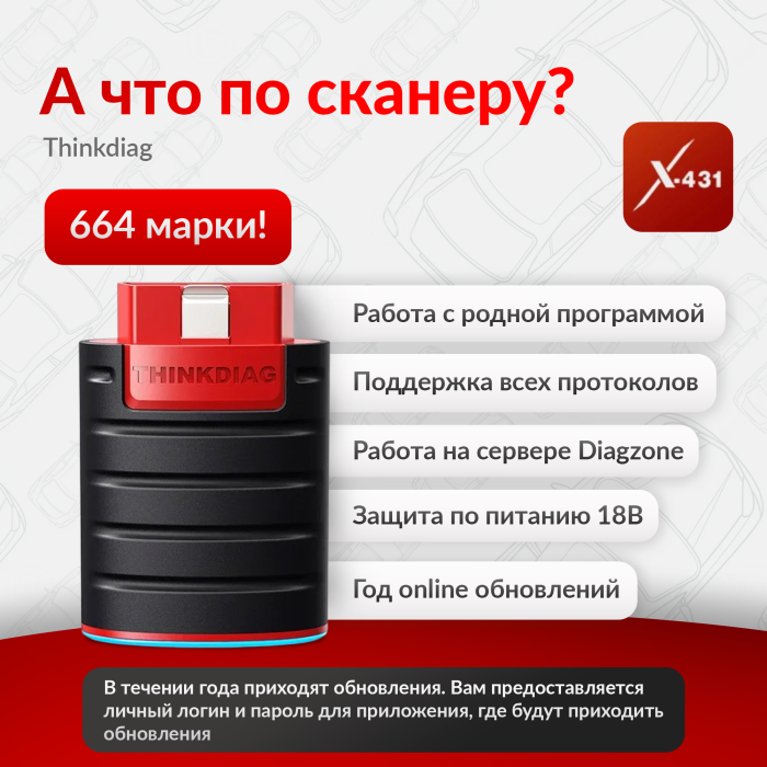 Мультимарочный автомобильный сканер Thinkdiag на Сервере XPO-5