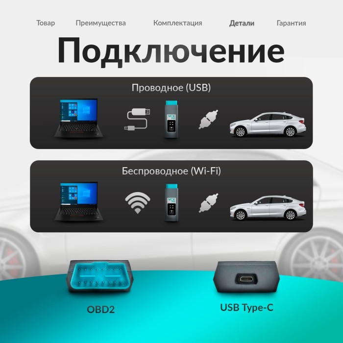 Диагностический сканер VCX FD (для GM CAN FD)